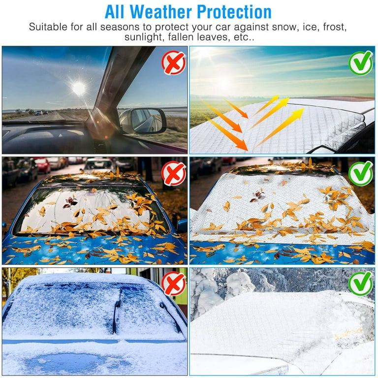 iMounTEK Car Windshield Snow Ice Cover Windproof Magnetic Car Windscreen  Cover Frost Ice Protection Used for Snow Protection Rain Sun Fits Most Cars