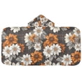 thumbnail image 5 of Yayeee Kids Hooded Towel with Hand Pockets Beach Soft Absorbent Bath Wrap 50 x 23.5 inch, Black Plaid Floral, 5 of 5