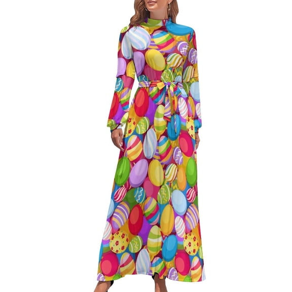 Easter Eggs Pattern Long Dress dresses for womens 2024 dresses ladies 2024 summer