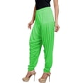 thumbnail image 2 of Stylesindia Solid Cotton Viscose Lycra Women's Patiala Harem Pants (Parrot Green), 2 of 3