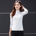thumbnail image 3 of New Arrival Grils T-Shirts Plus Size 5XL Autumn Modal Fabric High Collar Long Sleeve Slim Fit and Versatile Tops for Women Tops, 3 of 5