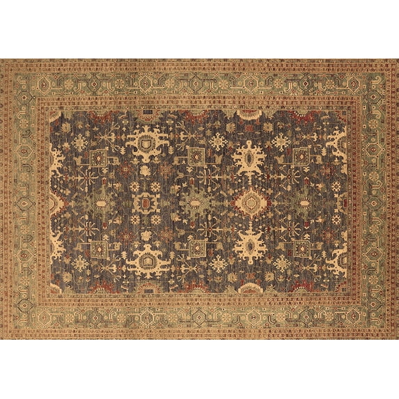 Ahgly Company Indoor Rectangle Oriental Brown Traditional Area Rugs, 7' x 9'