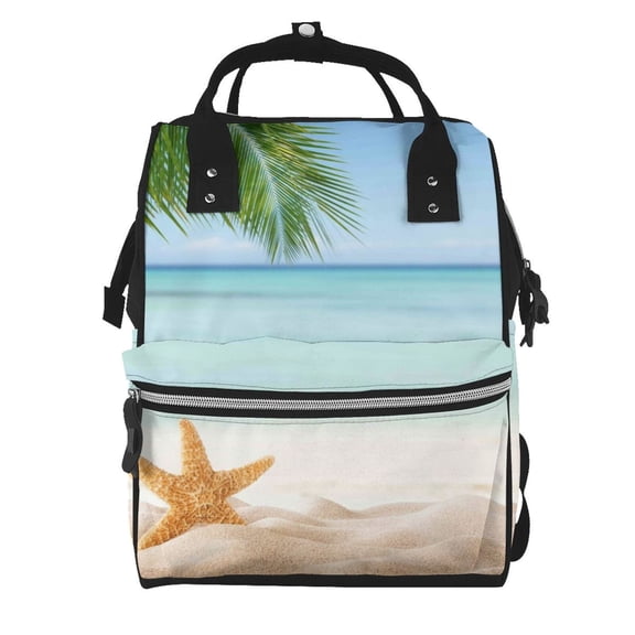 Defioc Starfish in Beach for Baby Diaper Bag Backpack - Baby Bag for Boys & Girls - Diaper Backpack - Large Travel Diaper Bags- Baby Registry Search & Shower Gifts