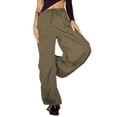 thumbnail image 6 of Qmyliery Women's Pants, Adult Casual  Loose Fit Drawstring Waistband Pants Female Trousers, 6 of 9