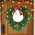 thumbnail image 4 of Wreath Christmas Wreath with Bow Cedar Wreath Winter Pine Wreath Ideas Beautiful Winter Wreaths for Xmas Holiday Wedding Party Front Door Wall Window Decor Holiday Season, 4 of 6