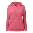 thumbnail image 6 of IVEYRTF Kids Hooded Sweatshirt Long Sleeve Solid Color Knit Ribbed Round Neck Pocket Tops for Boys and Girls Casual Comfortable Soft Fabric(Hot Pink,11-12 Years), 6 of 7
