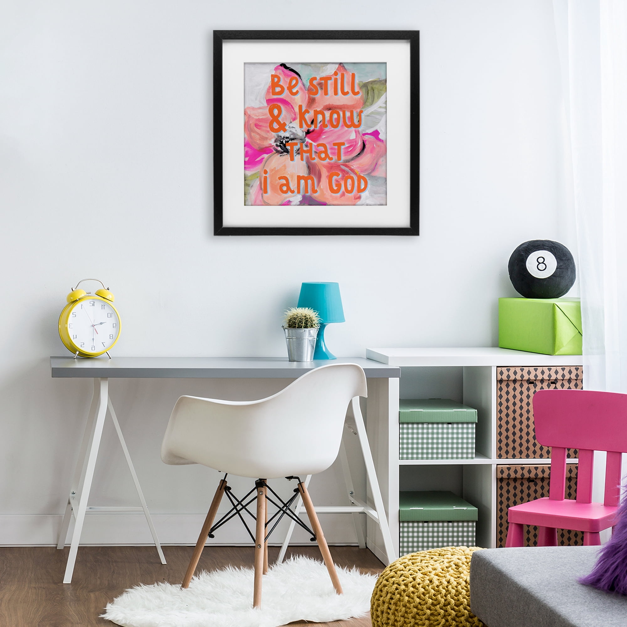 Stupell Industries Bright Be Still Scripture Black Framed Print Under Glass, design by Lanie Loreth