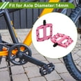thumbnail image 2 of Pedal de bicicleta de nylon Unique Bargains, pedal plano sin tiras reflectantes, rosa, adecuado para ejes de 14 mm, pedal antideslizante para BMX MTB bicicletas de carretera 1 par, 2 of 7