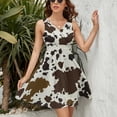 thumbnail image 3 of Cowhide Pattern Dress Summer Street Style Dresses Female Sleeveless Printed Sundress, 3 of 7