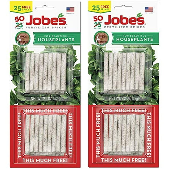 Jobe's Houseplant Indoor Fertilizer Food Spikes - Controlled Release - 2 Pack, 4.4 oz