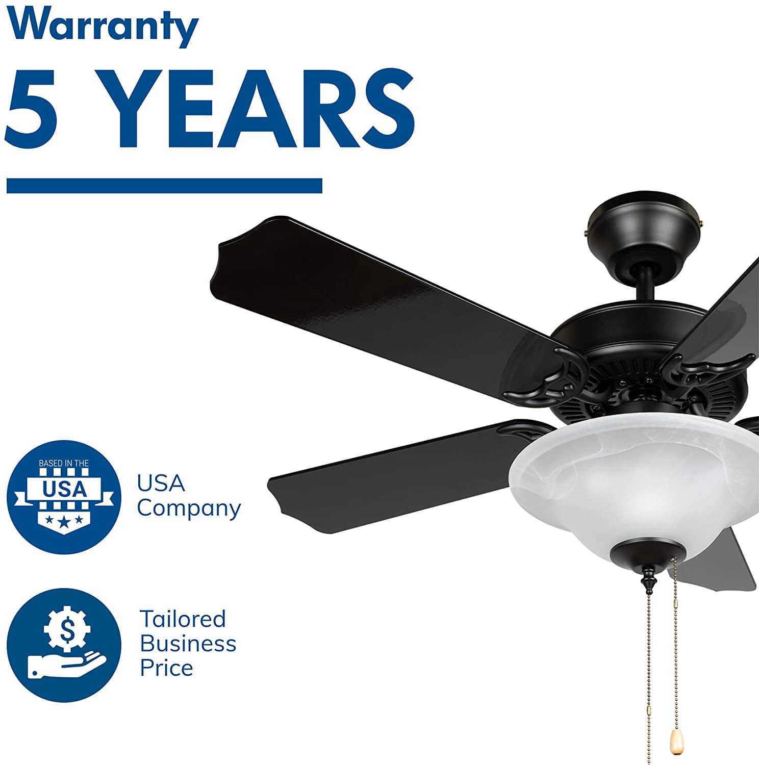 Controlled with Remote and Pull Chain, 55W Hyperikon 42 Inch Ceiling Fan 