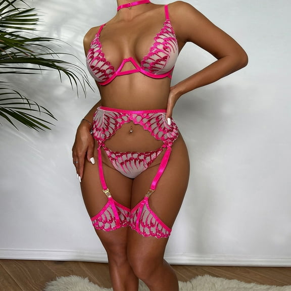 uublik Valentines Lingerie Set for Women Lace Plus Size Babydoll Sexy Naughty Bodysuit