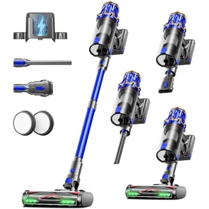 Cordless Vacuum Cleaner Upgraded 650W 60KPA 70Mins Cleaners for Home with Self-Standing Cleaner Stick Anti-tangle Wireless Vacuum OLED Screen 1.8L Cup Pet Hair/Carpets/All Floor