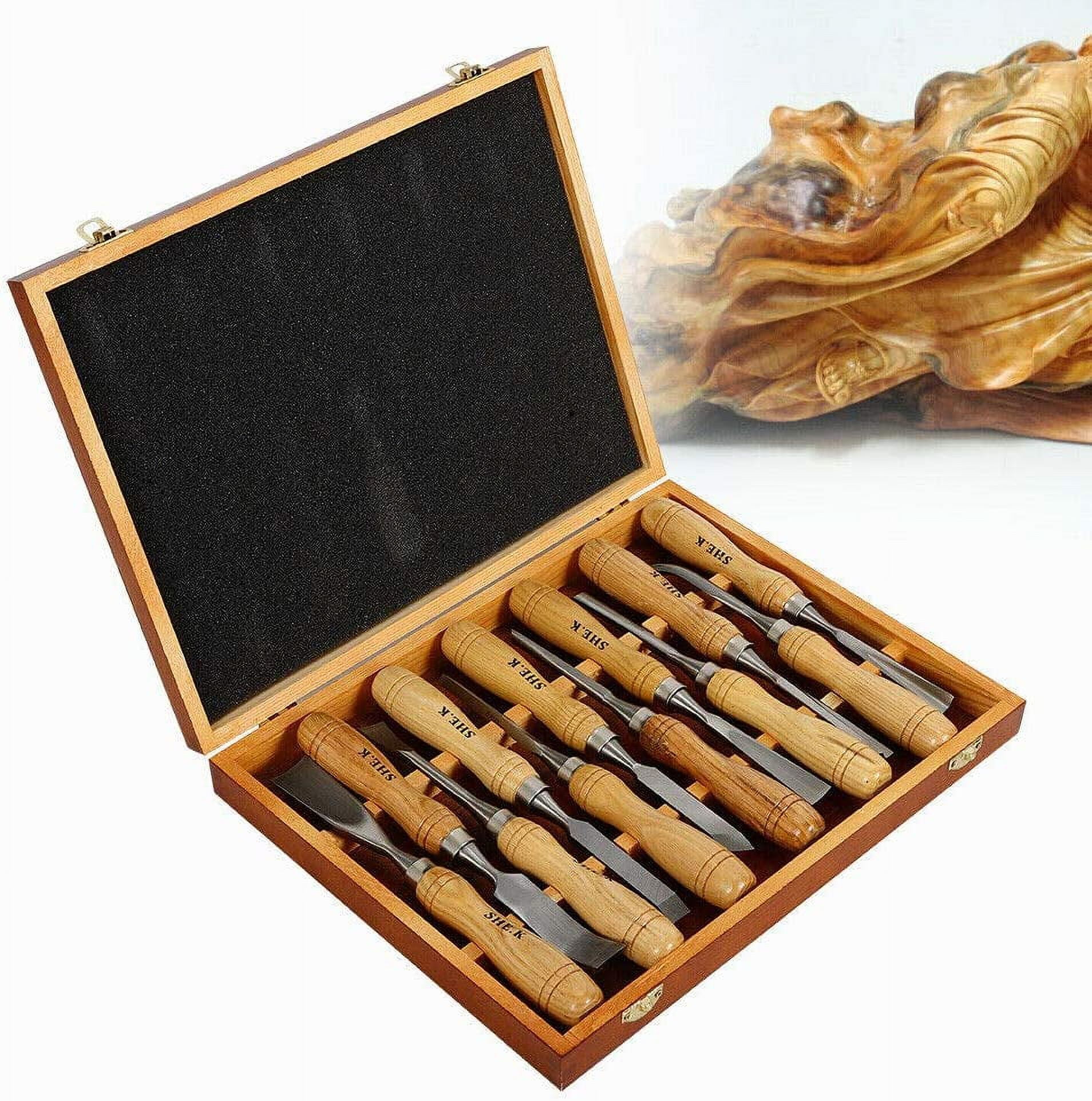 ROX Wood 6-Pieces Woodworking Wood Carving Tools Set with Hand