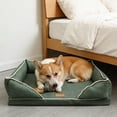 thumbnail image 4 of Dog Bed for Cats & Dogs with Reversible Removable Cover, Non-Slide Bottom & Machine Washable Pad, Suitable for Crate Floor Travel, 17.7x15x5.5in by MPOISVA, 4 of 4