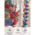 thumbnail image 6 of Sheer Curtains 45 inches Long, American Flag Bottle Red Blue Patriotic Flower Light Filtering Sheer Window Curtains Rod Pocket Voile Drapes for Bedroom Living Room, 52"W x 45"L 2 Panels, 6 of 7
