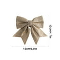 thumbnail image 3 of Anhility 2Pcs Christmas Sparkle Bows Khaki Rustic Wreath Gift Bows Vintage Xmas Glitter Ribbon Bow Holiday Ornaments for Christmas Tree Garland DIY Craft Wrapping Decor (5.91x4.72in), 3 of 6