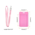 thumbnail image 2 of Uxcell 4.3"x2.7" ABS Vertical Slide Cover ID Badge Holders with Lanyard Pink 2Pack, 2 of 6