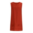 thumbnail image 4 of New Summer Arrivals SMihono Women Trendy Cotton Linen Dresses Comfy Loose Fit Casual Dresses Sleeveless Summer Fashion Everyday Dressy Outfits Orange S, 4 of 8