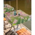 thumbnail image 2 of nqOlkjepod Pink Spring Floral Outdoor Tablecloth with Umbrella Hole & Zipper, Pastoral Summer Flowers Square Table Cover 54x54 Inch, Dining Waterproof Table Cloth Protector for Patio/Party/Picnic, 2 of 7