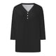 thumbnail image 4 of Blusa de manga 3/4 y cuello en V para mujer: estampado floral, poliéster, corte ajustado, prenda elegante informal para la oficina o una fiesta, combina con vaqueros o faldas., 4 of 5