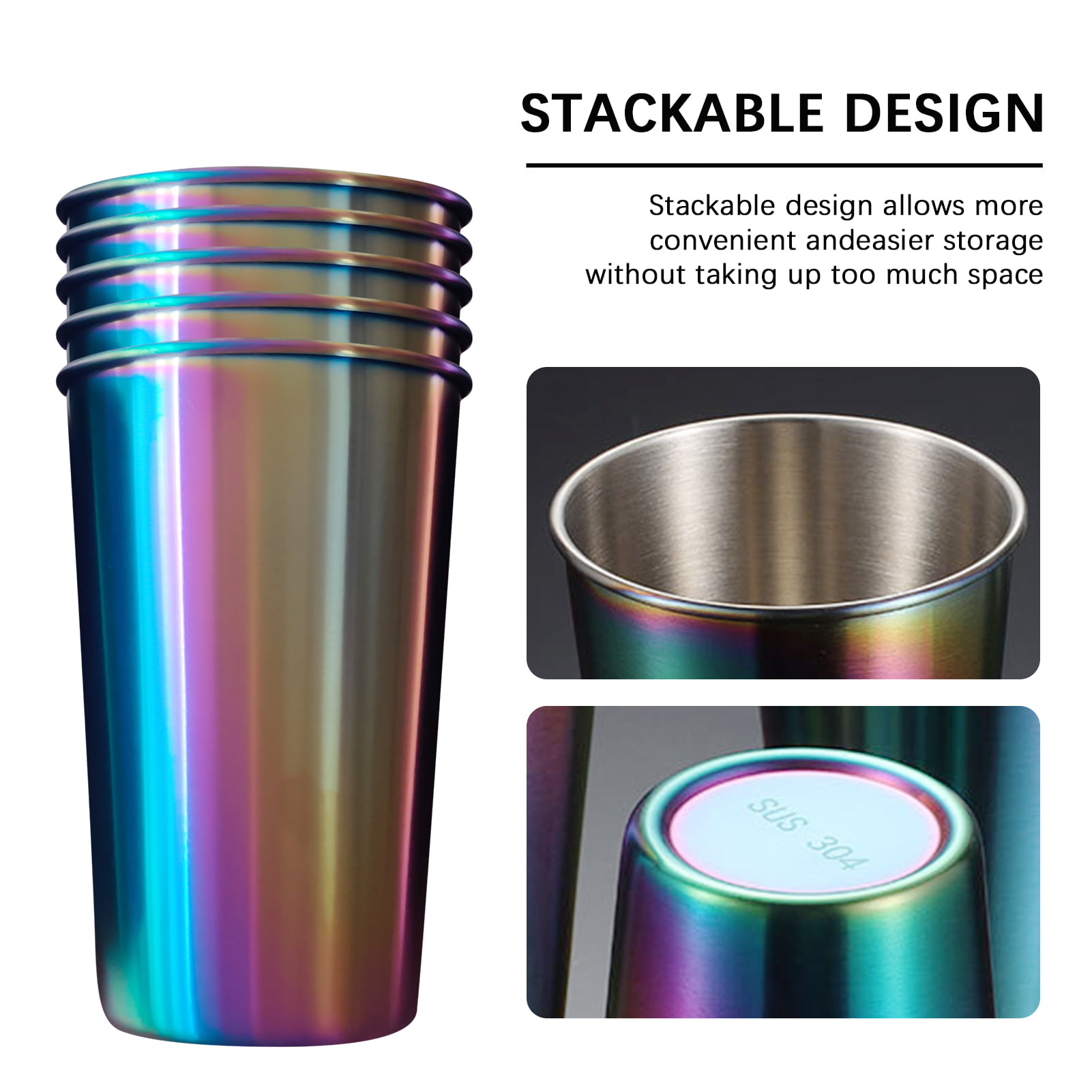 The Metal Party Cup Stainless Steel Classic Red Drinking Cup 500ml