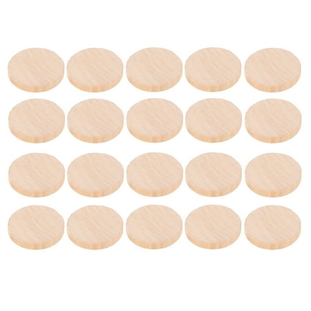

50pcs Round Wood Piece Disc Learning Tools Pupils Mathematics Teaching Props for Boys Girls DIY Supplies (About 30mm Width 5mm