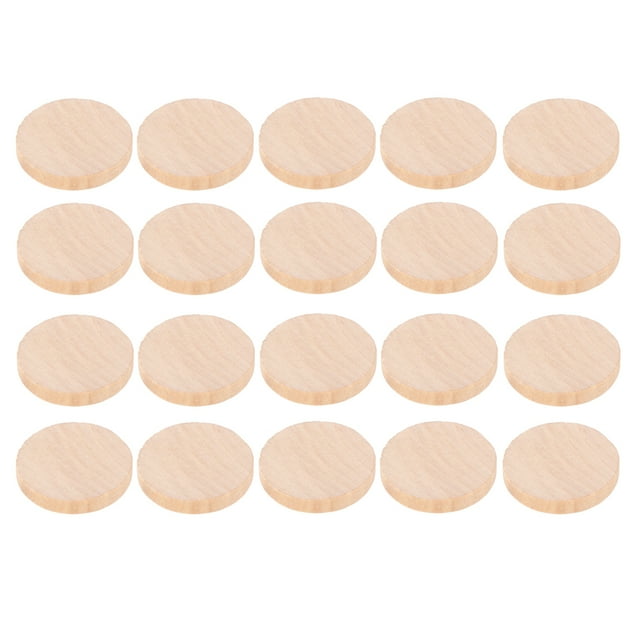 50 Pcs Disques en Bois Ronds Non Finis 2.9*0.4Cm pour Enfants Jouets d'Apprentissage Fabrication Artisanale Diy