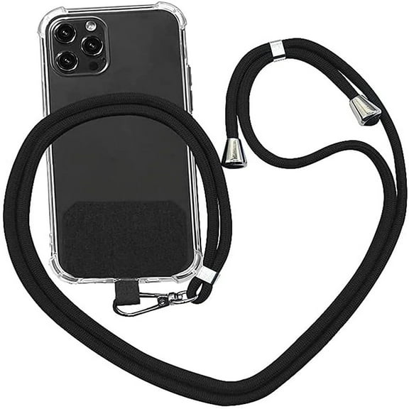 Clearance Under 5$, Kaireo Black Curing Cloth Black Lanyard, Fixing Clip, Fixed Clip, Phone Lanyard Neck Strap and Wrist Tether Key Chain Holder for Phone Case Fit All Smartphones
