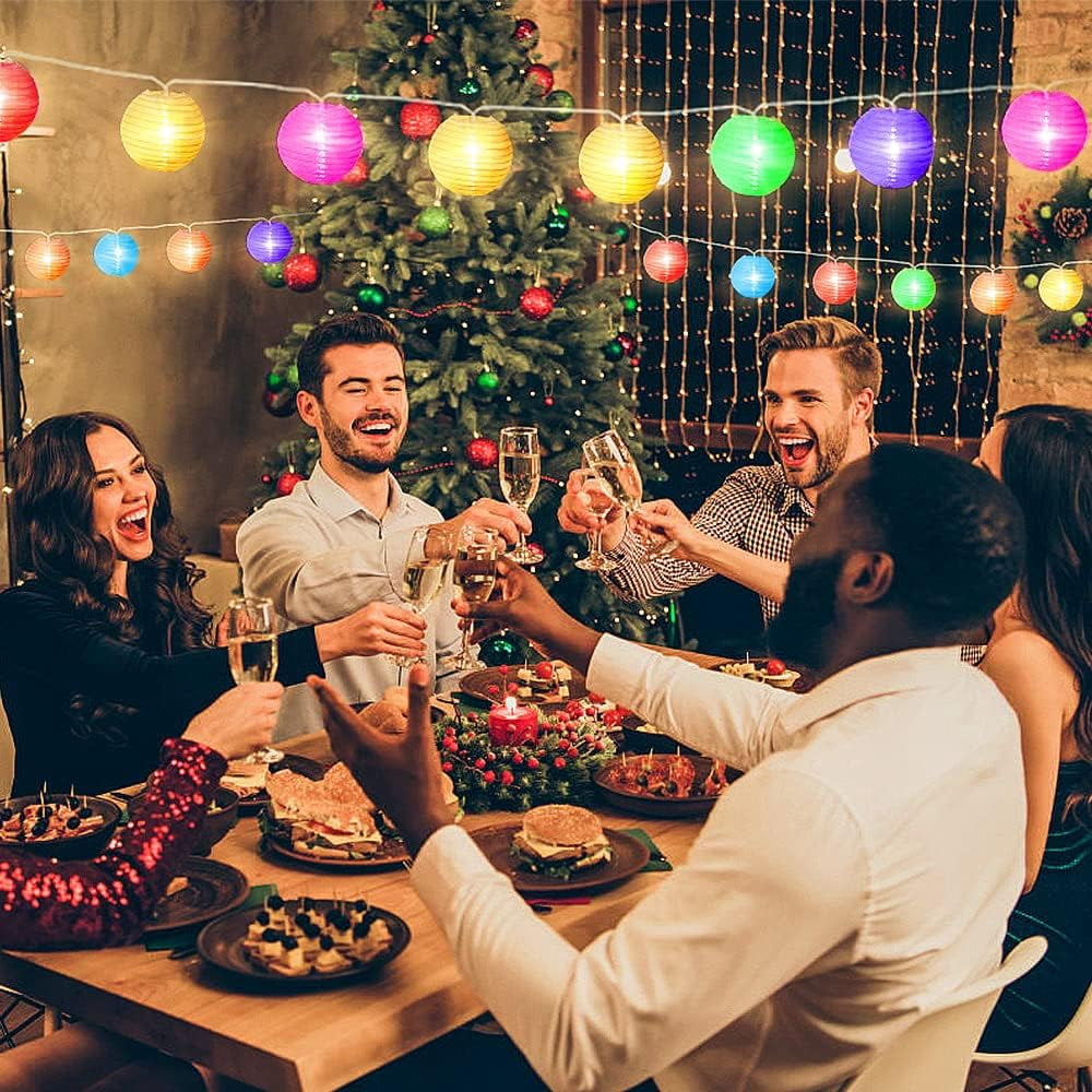 Lantern String Lights, Solar String Lights Outdoor Waterproof ,Hanging Christmas Lights, Colorful Mini Lantern String Lights For Easter Birthday Wedding Bar Backyard Lawn Patio Party Decor (20 LED)