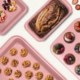 thumbnail image 5 of Commercial Quality Baking Sheet Pan Set, Carbon Steel Cookie Sheet, Warp Resistant Baker's Half Sheet Pan, Cookie Tray Pans for Baking, Roasting Dishwasher Safe Pink, 5 of 5