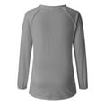 thumbnail image 2 of Arlun,Sexy V-Neck Womens T Shirts Casual Thin Loose Fit Splicing Solid Color Tee Shirts Tops Women's Soft Lightweight Long Sleeve Fall Tshirts Clothes Grey XXXL, 2 of 5