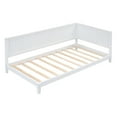 thumbnail image 3 of Seizeen Twin Size Daybed Frame, Wood Sofa Bed with Headboard and Backboard, Modern Home Twin Daybed for Living Room, Bedroom, Guest Room, No Box Spring Needed, White, 3 of 9