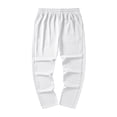 thumbnail image 6 of Domuza Casual Baggy Pants for Men Drawstring Stretch Wide Leg Lounge Travel Pants Streetwear with Pockets White XL, 6 of 6