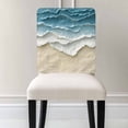 thumbnail image 3 of Abstract Beach Waves Chair Covers Set of 6 Watercolor Blue Ocean Sand Chair Back Covers Stretch Removable Washable Chairs Slipcovers Chair Protector for Dining Room Kitchen Party Decor, 3 of 5