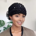 thumbnail image 2 of mdesiwst Women Headband Hollow Design Embroidery Lace Flower Elastic Headband with Imitation Pearl Sparkling Rhinestones Inlaid Hair Accessories, 2 of 8