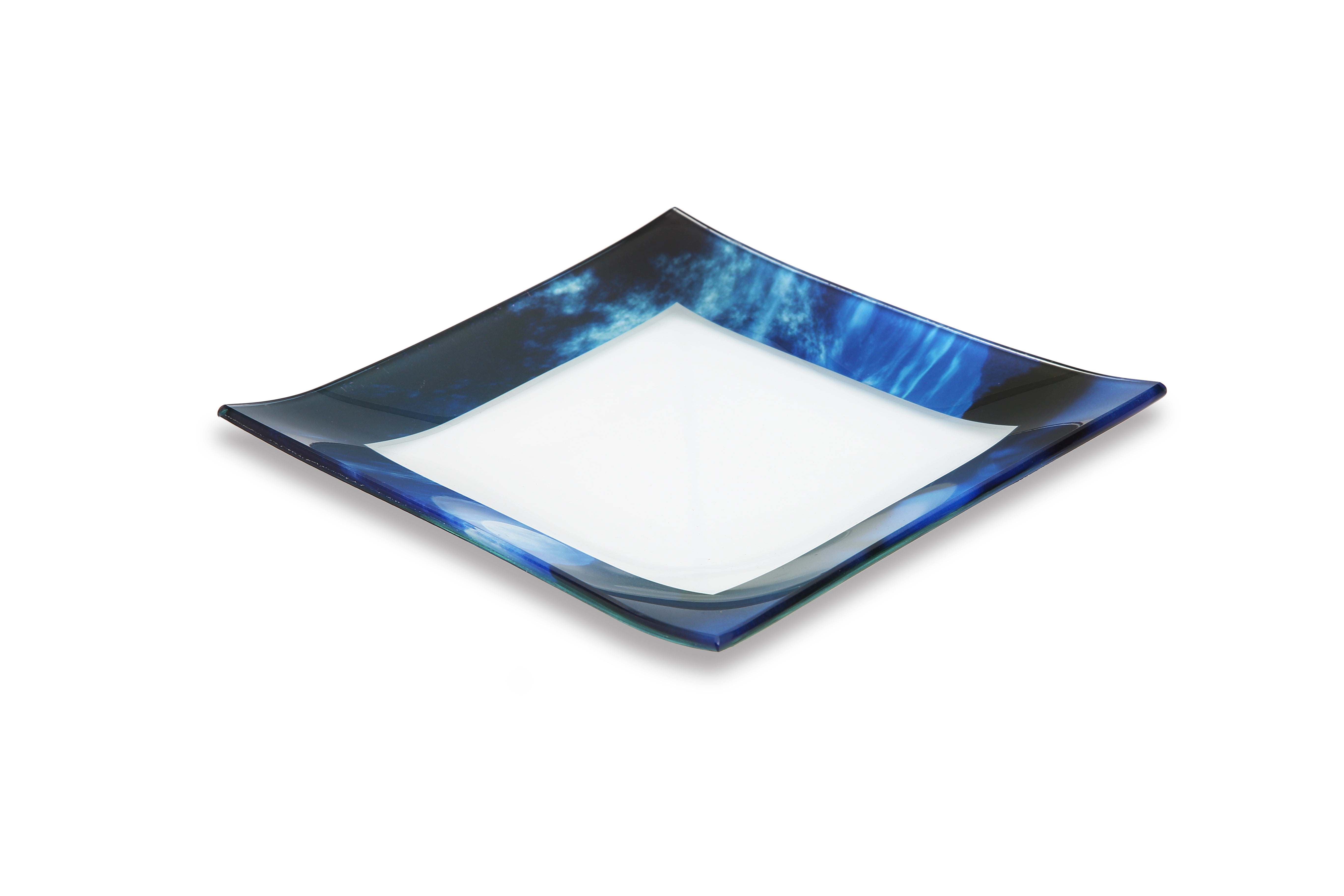 GAC Unique Landscape Design Square Tempered Glass Dessert Plates 6
