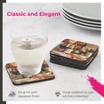 thumbnail image 3 of Pimpernel Artisanal Collection Coasters, Set of 4 – 4" Square 5mm Cork-Backed Drink Mats with Cheese & Grapes Art Print, Heat & Stain Resistant Lacquered Board for Dining Table Protection, 3 of 7