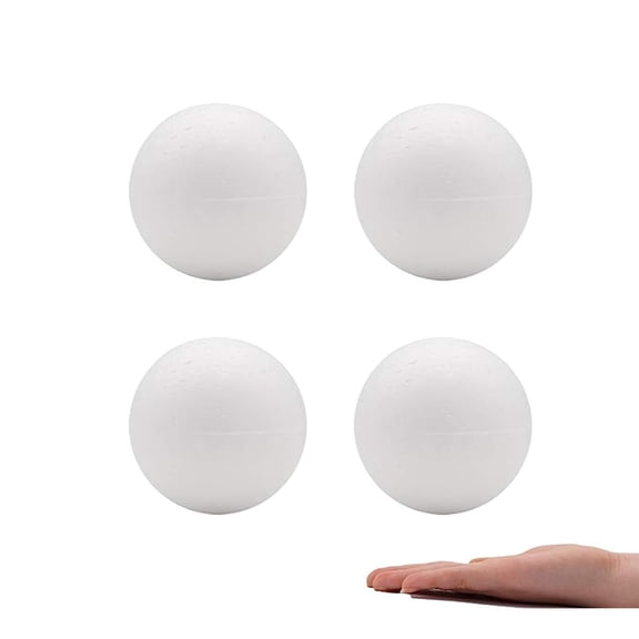 Crafare 4.72 Inch 4 Pack Foam Balls for Crafts White Polystyrene Craft Foam Balls for Art Household School Projects Party Decoration