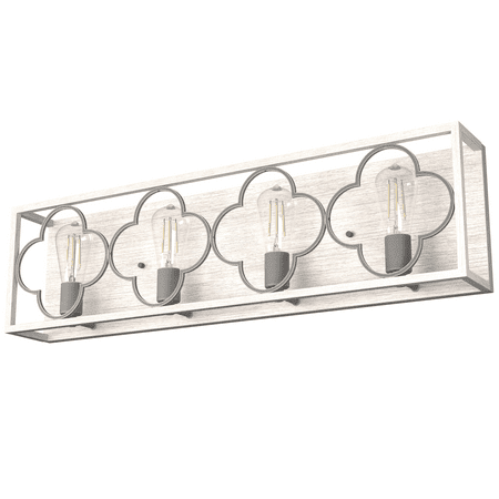 

Hunter Gablecrest Distressed White and Painted Concrete 4 Light Vanity Wall Light Fixture