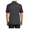 thumbnail image 2 of Mens Colorblock Micropique Sport-Wick Polyester Polo Iron Grey/ Maroon X-Large, 2 of 8