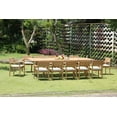 thumbnail image 5 of Teak Dining Set: 12 Seater 13 Pc:Large Caranasas 122" Double Extensions Premium Rectangle Dining Table & 12 Montana Stacking Arm/Captain Chairs Outdoor Patio Grade-A Teak Wood WholesaleTeak #WMDSMT15, 5 of 7