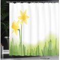 thumbnail image 4 of Ambesonne Floral Shower Curtain, Daffodils with Grass, 69"Wx84"L, Green Yellow, 4 of 5