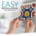 thumbnail image 2 of Mi Alma Mexican Green Pink Yellow Tile Stickers - Removable Vinyl 4x4, 24 pcs, 2 of 11