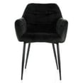 thumbnail image 5 of Elama 2 Piece Velvet Tufted Chair in Black with Black Metal Legs, 5 of 9