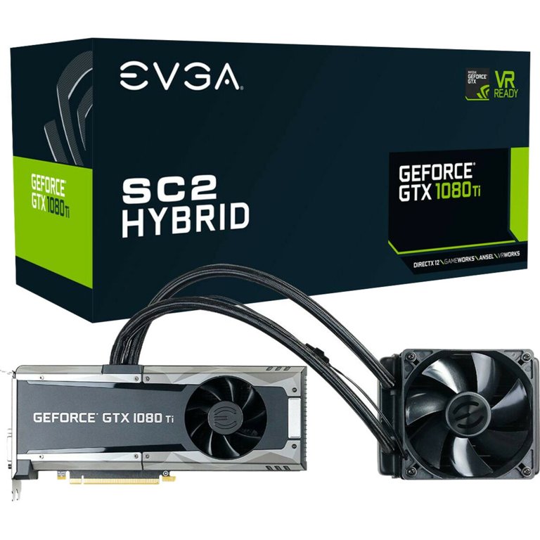 bemærkning Laboratorium billede EVGA GeForce GTX 1080 Ti SC2 HYBRID GAMING 11GB GDDR5X Graphics Card -  Walmart.com