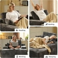 thumbnail image 3 of JONPONY 68'' Chaise Lounge Chair Indoor, Oversized Upholstered Sofa Bed with Sleeper Couch Reading Chairs Fluffy Plush Faux Fur Cloud Sofas Couches Living Room, Gray, 3 of 13