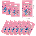 thumbnail image 3 of 10/40 piezas nuevas bolsas de regalo de Disney Stitch, bolsas de plástico para golosinas, temáticas de Stitch rosa, suministros de cumpleaños para niños, regalo para el hogar, decoración, 3 of 5