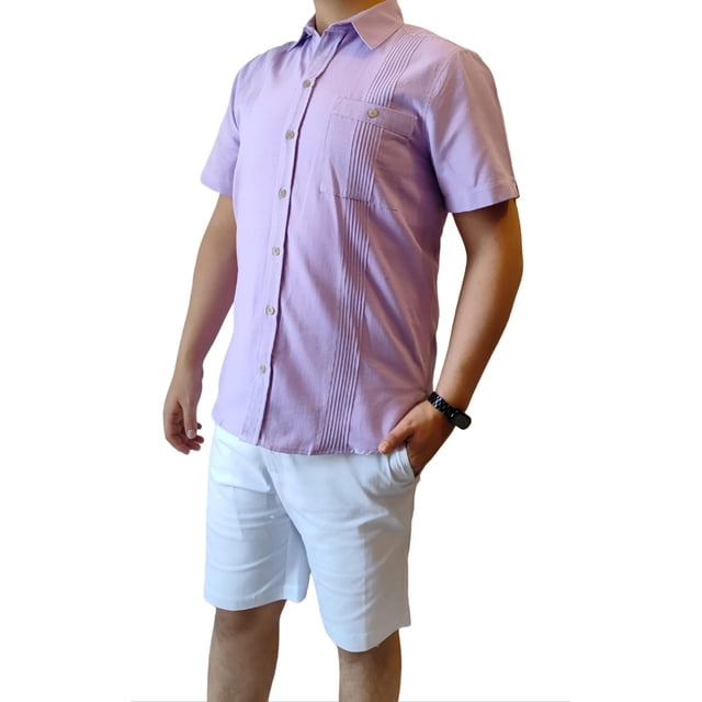 Guayabera de Hombre manga larga Barca e Spiggia Blanca con Bordado de tela de Lino