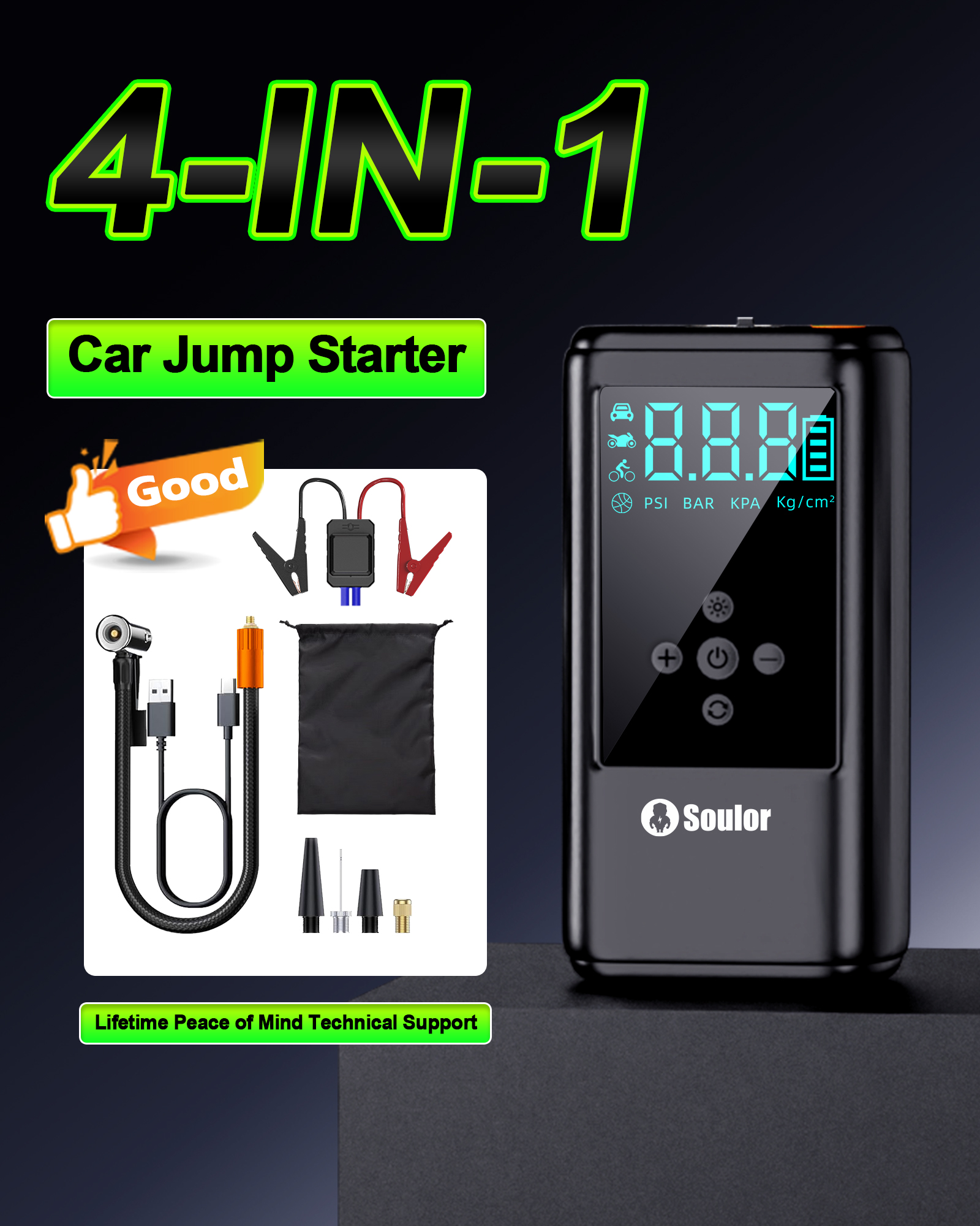 Soulor 6000A Jump Starter with Air Compressor photo 7